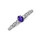 3 - Kiara 0.60 ctw Iolite Oval Shape (6x4 mm) Solitaire Plus accented Natural Diamond Engagement Ring 