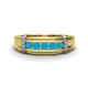 1 - Kevin 0.35 ctw Turquoise Men Wedding Band (7.80 mm) 