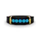 1 - Kevin 0.35 ctw Turquoise Men Wedding Band (7.80 mm) 