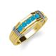 4 - Kevin 0.35 ctw Turquoise Men Wedding Band (7.80 mm) 