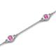 5 - Aizza (5 Stn/4 mm) Pink Sapphire Station Bracelet 