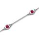 5 - Aizza (5 Stn/4 mm) Ruby Station Bracelet 