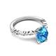 4 - Laila 2.88 ctw Blue Topaz Oval Shape (9x7 mm) Hidden Halo Engagement Ring 