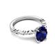 4 - Laila 2.98 ctw Blue Sapphire Oval Shape (9x7 mm) Hidden Halo Engagement Ring 
