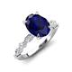 5 - Laila 2.98 ctw Blue Sapphire Oval Shape (9x7 mm) Hidden Halo Engagement Ring 