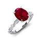 5 - Laila 2.98 ctw Ruby Oval Shape (9x7 mm) Hidden Halo Engagement Ring 
