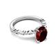 4 - Laila 2.68 ctw Red Garnet Oval Shape (9x7 mm) Hidden Halo Engagement Ring 