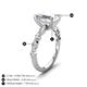 4 - Laila 3.08 ctw IGI Certified Lab Grown Diamond Emerald Shape  Hidden Halo Engagement Ring 