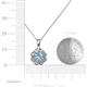 3 - Urania 0.80 ctw Aquamarine (5.00 mm) and Lab Grown Diamond Floral Halo Pendant 