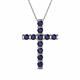 1 - Amen Blue Sapphire Cross Pendant 