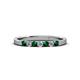 2 - Fiala 2.00 mm Emerald and Diamond 7 Stone Wedding Band 