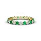 1 - Valerie 3.00 mm Emerald and Diamond Eternity Band 