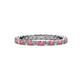 1 - Evelyn 2.00 mm Pink Tourmaline and Diamond Eternity Band 