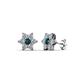 1 - Amora London Blue Topaz and Diamond Flower Earrings 