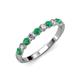 3 - Clara 3.00 mm Emerald and Diamond 10 Stone Wedding Band 