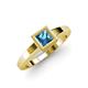 3 - Ian Princess Cut Blue Topaz Solitaire Engagement Ring 