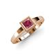 3 - Ian Princess Cut Rhodolite Garnet Solitaire Engagement Ring 
