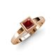 3 - Ian Princess Cut Red Garnet Solitaire Engagement Ring 