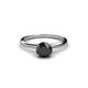 1 - Cierra 7.50 mm Round Black Diamond Solitaire Engagement Ring 