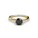 1 - Cierra 7.50 mm Round Black Diamond Solitaire Engagement Ring 