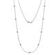Adia (9 Stn/2mm) Blue Sapphire on Cable Necklace 