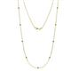 Adia (9 Stn/2mm) Green Garnet on Cable Necklace 