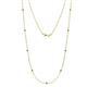 Adia (9 Stn/2mm) Emerald on Cable Necklace 