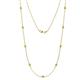 Adia (9 Stn/2.7mm) Peridot on Cable Necklace 