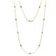 1 - Asta (11 Stn/2.7mm) Green Garnet and Diamond on Cable Necklace 