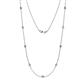 Adia (9 Stn/2.7mm) Blue Topaz and Diamond on Cable Necklace 