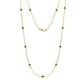 1 - Asta (11 Stn/3.4mm) Green Garnet on Cable Necklace 