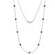 Adia (9 Stn/4mm) Red Garnet on Cable Necklace 