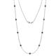 1 - Adia (9 Stn/4mm) Blue Diamond on Cable Necklace 