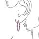 3 - Amia Pink Sapphire and Diamond Hoop Earrings 