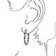 3 - Amia Green Garnet and Diamond Hoop Earrings 