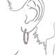 3 - Amia Pink Tourmaline and Diamond Hoop Earrings 