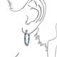 3 - Amia Blue Topaz and Diamond Hoop Earrings 