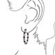 3 - Amia Red Garnet and Diamond Hoop Earrings 