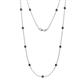 1 - Asta (11 Stn/4mm) Blue Sapphire on Cable Necklace 