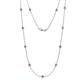 1 - Asta (11 Stn/4mm) Pink Sapphire on Cable Necklace 