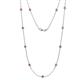 1 - Asta (11 Stn/4mm) Pink Tourmaline on Cable Necklace 