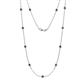 1 - Asta (11 Stn/4mm) Blue Diamond on Cable Necklace 