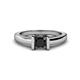 1 - Izna Princess Cut Black Diamond Solitaire Engagement Ring 