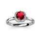 3 - Myrna Round Ruby and Diamond Halo Engagement Ring 
