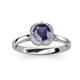 3 - Myrna Round Iolite and Diamond Halo Engagement Ring 