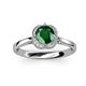 3 - Myrna Round Emerald and Diamond Halo Engagement Ring 
