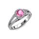 4 - Aylin Pink Tourmaline and Diamond Halo Engagement Ring 