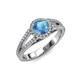 4 - Aylin Blue Topaz and Diamond Halo Engagement Ring 