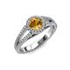 4 - Aylin Citrine and Diamond Halo Engagement Ring 