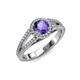 4 - Aylin Iolite and Diamond Halo Engagement Ring 